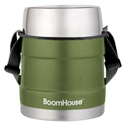 Термос 1 л для еды/напитков с широким горлом, BOOMHOUSE (БУМХАУС) RIBBED, контейнер, нержавеющая сталь SUS304, 700322 - фото 15199461