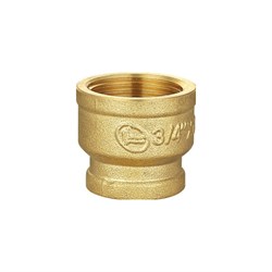 Переходная резьбовая латунная муфта DOUBLE-LIN LL6073 (3/4"x1/2") - фото 16620595