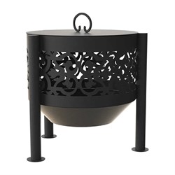 Комплект: костровая чаша с крышкой пламегасителем FIRE-HOUSE ажурная диаметр 50 см на трубчатых ножках - фото 16863774