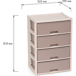 Комод ЗПИ "Альтернатива" Колорит 4-х секцион. широкий бежевый - фото 16930973