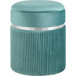 Пуф Стул Груп Миранда с ящиком, серебро, велюр светло-бирюзовый - фото 16959891