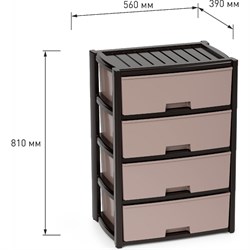 Комод ЗПИ "Альтернатива" Колорит 4-х секцион. широкий венге - фото 16960500