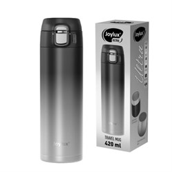 Термокружка 420 мл JOYLUX (ДЖОЙЛЮКС ULTRA GRADIENT, нержавеющая сталь SUS304, черный/серый, 700274 - фото 17001375
