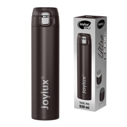 Термокружка 520 мл JOYLUX (ДЖОЙЛЮКС) ULTRA BROWN, нержавеющая сталь SUS304, коричневый матовый, 700279 - фото 17001380