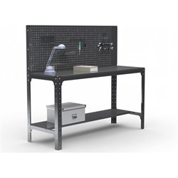 Стол металлический ООО Металекс серия KIT 750х1000х600 две полки, серый, рост - фото 17013484