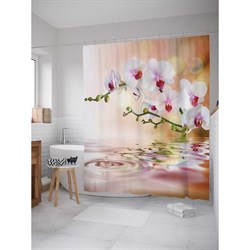 Шторка-занавеска для ванной JoyArty Нежная орхидея - фото 17013485