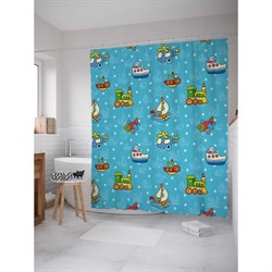 Шторка-занавеска для ванной JoyArty Детские кораблики - фото 17013778