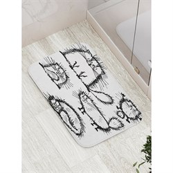 Противоскользящий коврик для ванной, сауны, бассейна JoyArty Взъерошенный кот - фото 17013811