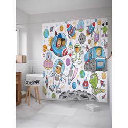 Шторка-занавеска для ванной JoyArty Космическое веселье - фото 17014740