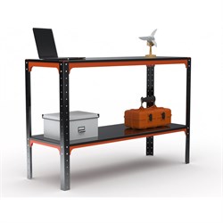 Стол-верстак ООО Металекс серия KIT 950х1100х400, одна полка, оранжево-черный - фото 17015147