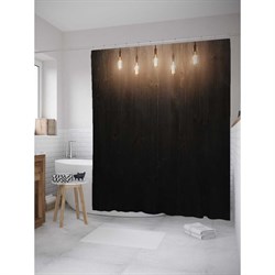 Штора-занавеска для ванной JoyArty Темный горошек на ярком - фото 17015964