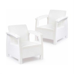 Набор из 2 кресел ЗПИ "Альтернатива" Ротанг-плюс белый без подушки - фото 17031880