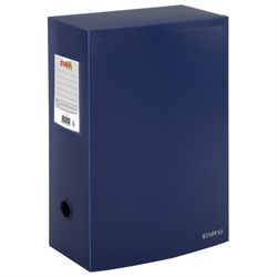Короб архивный 330х245х120 мм, пластик, разборный, до 1200 листов, синий, 0,9 мм, STAFF, 274002 - фото 17370186