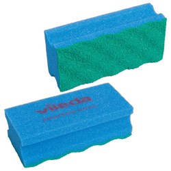 Губки VILEDA профильные "ПурАктив" КОМПЛЕКТ 10 шт., БЕЗ ЦАРАПИН 14х6,3х4,5 см, синие, 123118 - фото 17370390