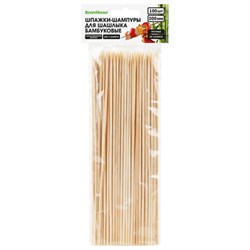 Шпажки-шампуры для шашлыка бамбуковые 200 мм, 100 шт., BOOMHOUSE (БУМХАУС), 701958 - фото 17373634