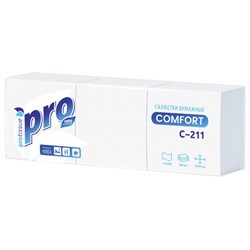 Салфетки бумажные 500 шт., 23х23 см, PROtissue COMFORT, "Big Pack", белые, КОМПЛЕКТ 10 пачек, С211 - фото 17442407
