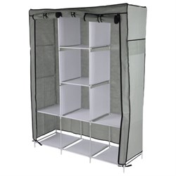Шкаф тканевый для одежды BOOMHOUSE (БУМХАУС) WB-002 (1660х1250х440 мм), 8 полок, металлический каркас, серый, 701447 - фото 17479912