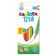 Карандаши цветные CARIOCA "Tita", 12 цветов, шестигранные, грифель 3 мм, 42793
