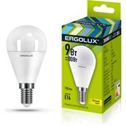 Электрическая светодиодная лампа Ergolux LED-G45-9W-E14-3K Шар