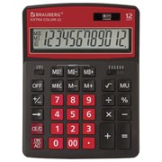 Калькулятор настольный BRAUBERG EXTRA COLOR-12-BKWR (206x155 мм), 12 разрядов, двойное питание, ЧЕРНО-МАЛИНОВЫЙ, 250479