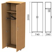 Шкаф для одежды "Монолит", 740х390х2050 мм, цвет бук бавария, ШМ49.1