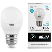 Лампа GAUSS LED Elementary Globe 6W E27 4100K