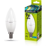 Электрическая светодиодная лампа Ergolux LED-C35-9W-E14-4K Свеча