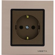 Одинарная розетка Vesta Electric Exclusive Champagne Metallic