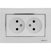 Двойная розетка Vesta Electric Exclusive White
