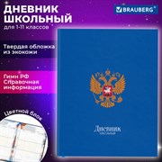 Дневник 1-11 класс 48 л., кожзам (твердая с поролоном), печать, цветной блок, BRAUBERG, "Символика", 106955