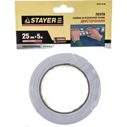 Клейкая двусторонняя лента STAYER на вспененной основе, белая, 25мм х 5м