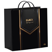 Пакет с пластиковой ручкой, мягкий пластик, 26х24 см, "Черный бэкграунд", 140 мкм, н00269763