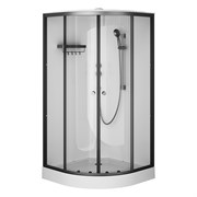 Душевая кабина AM.PM X-Joy 100x100, 1/4 круга, профиль матовый черный, стекло прозрачное