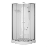 Душевая кабина AM.PM X-Joy 90x90, 1/4 круга, профиль матовый хром, стекло прозрачное