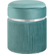 Пуф Стул Груп Миранда с ящиком, серебро, велюр светло-бирюзовый