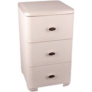 Комод ЗПИ "Альтернатива" Плетенка 3-х секцион. сл.кость