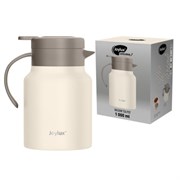 Чайник-термос 1 л JOYLUX (ДЖОЙЛЮКС) COFFEE BREAK, нержавеющая сталь SUS304, заварник/сито, бежевый матовый, 700329