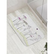 Противоскользящий коврик для ванной, сауны, бассейна JoyArty Ромашковый ряд