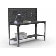 Стол металлический ООО Металекс серия KIT 750х1000х600 две полки, серый, рост