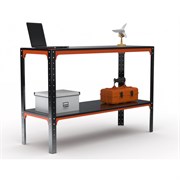 Стол-верстак ООО Металекс серия KIT 950х1100х400, одна полка, оранжево-черный