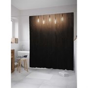 Штора-занавеска для ванной JoyArty Темный горошек на ярком