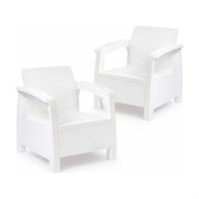 Набор из 2 кресел ЗПИ "Альтернатива" Ротанг-плюс белый без подушки