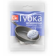 Губка(мочалка) металлическая спиральная 15 г для посуды, гриля, плиты, GRIFON, ШК0019, 910-001