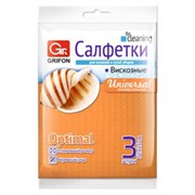 Салфетки из вискозы MINI, 30 х 26 см, 70 г/м2, комплект 3 шт, GRIFON, ШК0026, 910-002