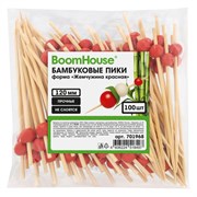 Шпажки-пики для канапе бамбуковые форма "Жемчужина красная" 12 см, 100 шт., BOOMHOUSE (БУМХАУС), 701968