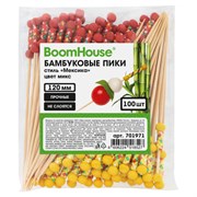 Шпажки-пики для канапе бамбуковые стиль "Мексика" цвет микс 12 см, 100 шт., BOOMHOUSE (БУМХАУС), 701971