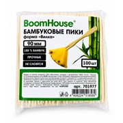 Шпажки-пики для канапе бамбуковые ВИЛКА 9 см, 100 шт, BOOMHOUSE, 701977