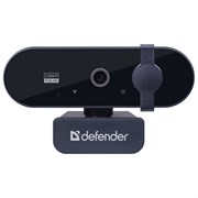 Веб-камера DEFENDER G-lens 2590 QHD, 3,7 Мп, микрофон, USB 2.0, регулируемый крепеж, черная, 63113