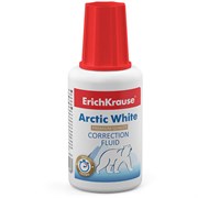 Корректирующая жидкость ERICH KRAUSE "Arctic White", 20 мл, экстра-белизна, флакон с кисточкой, 6