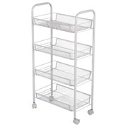 Этажерка (тележка) BOOMHOUSE (БУМХАУС) RC-004 4 яруса, на колесах, В84хШ42,5хГ25,5 см, металл, белая, 701458